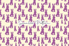 Purple Glitter Bunny Seamless Pattern Product Image 1
