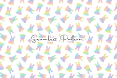 Rainbow Glitter Bunny Seamless Pattern Product Image 1