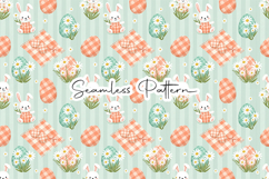 Bunny Daisy Plaid Easter Seamless Pattern Product Image 1