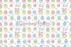 Kawaii Bunny Eggs Easter Seamless Pattern Product Image 1