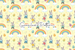 Rainbow Bunny Easter Seamless Pattern Product Image 1