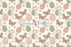 Cute Bunny Butterfly Seamless Pattern Product Image 1