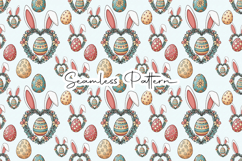 Bunny Ear Wreath Easter Seamless Pattern Product Image 1
