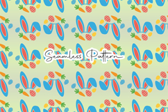 Bunny Carrot Eggs Easter Seamless Pattern Product Image 1