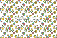 Floral Easter Eggs Seamless Pattern Design Product Image 1