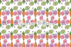 Cute Easter Eggs Carrots Seamless Pattern Product Image 1
