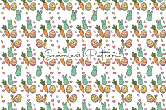 Bunny Eggs Carrots Easter Seamless Pattern Product Image 1