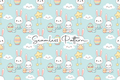Cute Easter Bunny Kawaii Seamless Pattern Product Image 1
