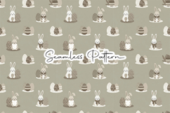 Cute Bunny Easter Eggs Seamless Pattern Product Image 1