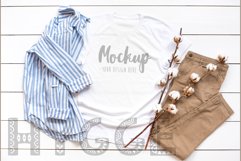 Bella Canvas 3001 Tshirt Mockup, White winter tshirt mock up Product Image 1