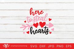 Here to Steal Heart Svg Cute Child Valentine&#039;s Day Shirt Product Image 2