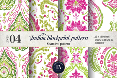 Indian block print Digital paper, Indian Malabar pattern Product Image 1