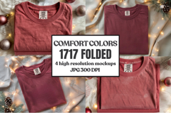Comfort Colors 1717 Christmas Folded T-Shirt Mockup Product Image 1
