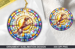 Cute Dog Stained Glass Ornament PNG, Digital Download File Product Image 1