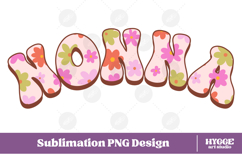 nonna Png Retro Flowers Mother&#039;s Day Floral Mom Sublimation Product Image 1