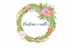 Watercolor Christmas wreath Product Image 1