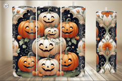 4 Cute Pumpkiins Tumbler Sublimation, 20 oz Tumbler Wrap Product Image 3