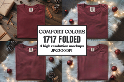 Comfort Colors 1717 Christmas Folded T-Shirt Mockup Product Image 1