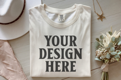 Ivory Comfort Colors 1717 Folded Tshirt Mockups Product Image 1
