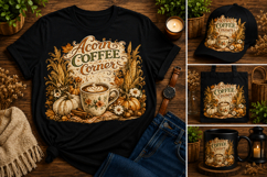 Acorn Coffee Corner Fall PNG Design Product Image 1