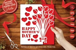 Papercut Happy Mothers Day Flower Bouquet Card Cover Product Image 1