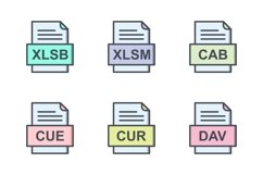 Set Of File Formats Icons Product Image 1