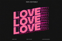 Abstract 3D Love Text Effect with Outline Product Image 1