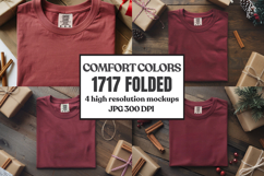 Comfort Colors 1717 Christmas Folded T-Shirt Mockup Product Image 1