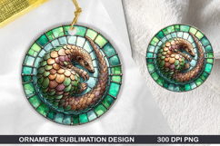 Pangolin Stained Glass Ornament PNG, Digital Download File Product Image 1