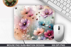 Flowers Mouse Pad Sublimation, Spring Mouse Pad PNG Design Product Image 1