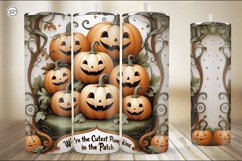 4 Cute Pumpkiins Tumbler Sublimation, 20 oz Tumbler Wrap Product Image 4