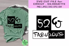 52 and fabulous svg, 52nd birthday svg, birthday svg Product Image 1