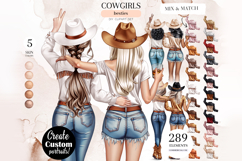 Cowgirls Besties Clipart Portrait Creator Product Image 1