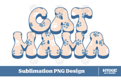 American Cat Mama 4th of July USA Paw DTF Sublimation PNG Product Image 1