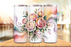 Valentine’s Day Rose &amp; Flowers Tumbler Wrap PNG Big Bundle Product Image 6