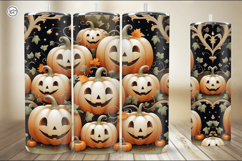 4 Cute Pumpkiins Tumbler Sublimation, 20 oz Tumbler Wrap Product Image 5