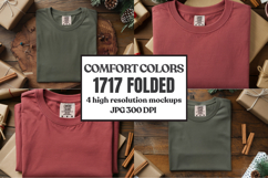 Comfort Colors 1717 Christmas Folded T-Shirt Mockup Product Image 1