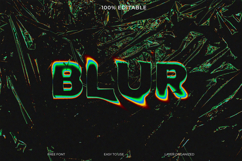 Abstract Neon Blur Glitch Text Effect Product Image 1