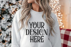 Christmas Gildan 18000 White Crewneck Sweatshirt Mockup Product Image 1
