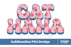 American Cat Mama Papa 4th of July USA Paw DTF PNG Bundle Product Image 2