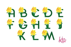 Daffodil Alphabet - floral letters - SVG PNG DXF JPEG Product Image 2