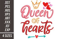 Queen of hearts. St. Valentine's Embroidery design. Product Image 1