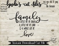 Family/A little bit of crazy//lots of love//SVG/EPS/DXF File Product Image 2