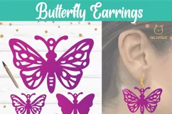 Butterflies Earrings SVG, Butterfly Earrings svg template Product Image 6
