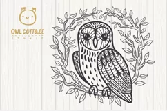 Owl in the Branches svg, Owl Zentangle svg, Owl in the Leave Product Image 11
