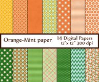 Orange Digital paper Product Image 1