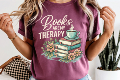 Books Are My Therapy PNG Reading Book Lover Product Image 2