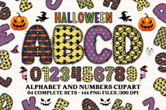 Halloween Alphabet png clipart, halloween letters doodle Product Image 1