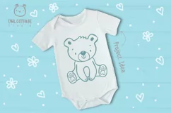 Little Bear with Flowers Crown Svg , Baby Bear Cut File, Ted Product Image 8