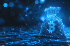 Digital Bitcoin Bag Background Wallpaper Product Image 1